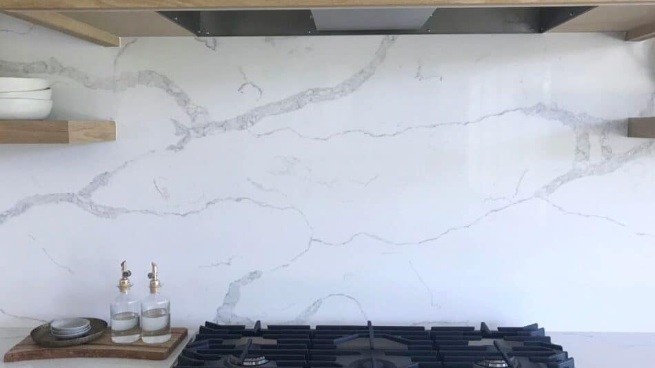 Quartz backsplash